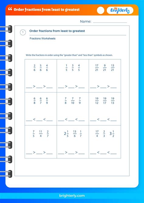 Ordering Fractions Worksheets - prntbl.concejomunicipaldechinu.gov.co