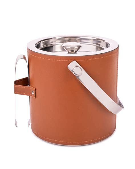 Faux Leather Ice Bucket, Tan – The Bar Collective