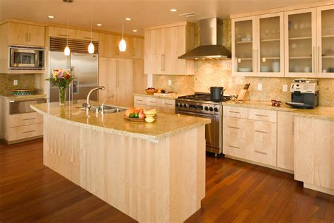 Natural Maple Wood Shaker Kitchen Cabinet - American Style