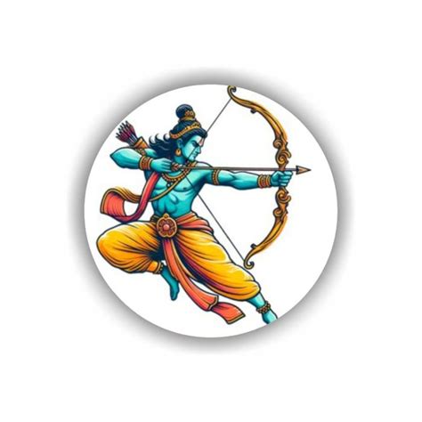 Lord Rama With Bow And Arrow Sticker | Print-on-click