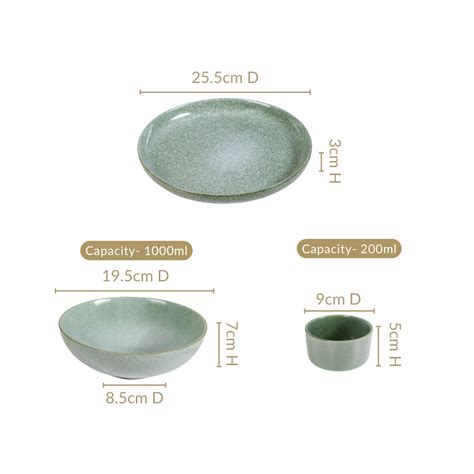 Sera Sage Green 14 Piece Ceramic Dinner Set For 6 Online - Premium ...