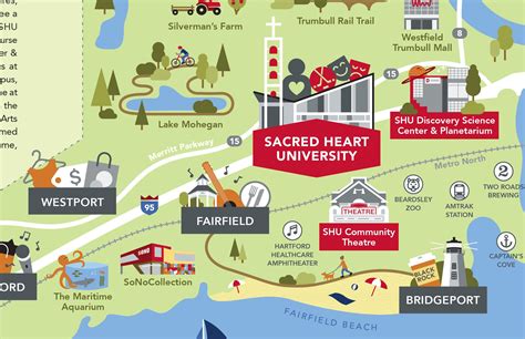 Sacred Heart University Tourism Map — Cinder Design Co.