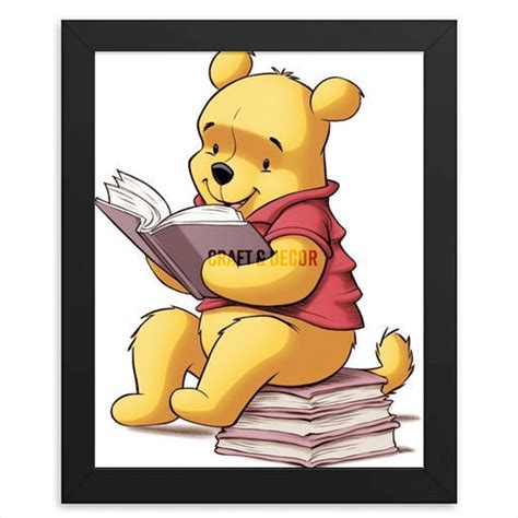 Winnie the Pooh Reading a Book Wall Art Pooh Bear Print - Etsy