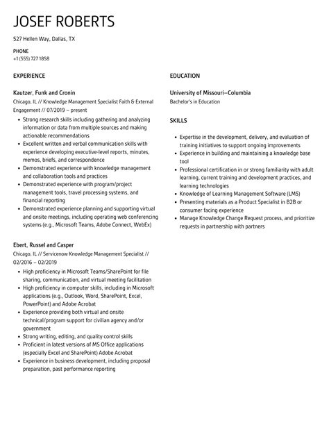 Knowledge Management Sample Resume 的图像结果
