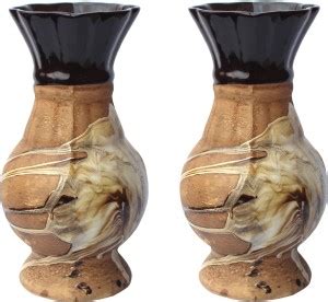 Wauood Sand Texture Round Ceramic Flower Vase Combo Flower Pot Handmade ...