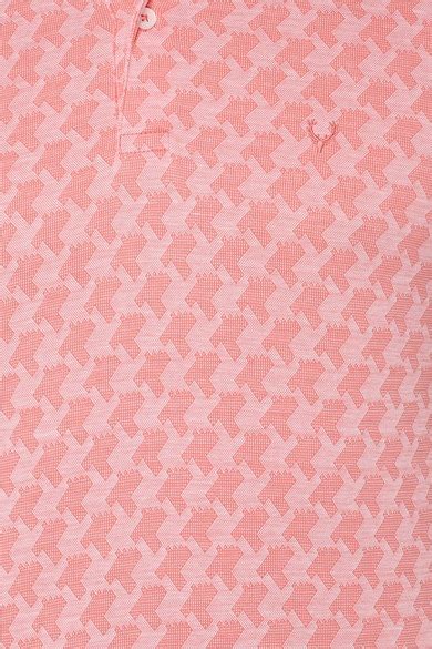 Buy Men Peach Print Polo Neck T-shirt Online - 546651 | Allen Solly
