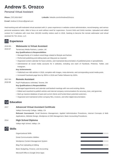 Image result for Virtual Assistant Resume
