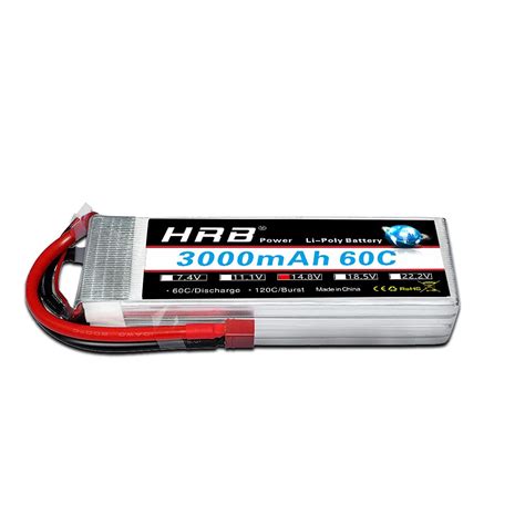 Buy HRB 4s 14.8v 3000Mah 60C RC LiPo Battery with T Plug for Helicopter ...
