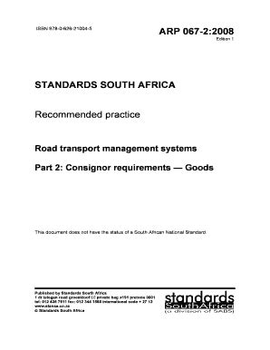 Fillable Online ARP 067-2. Road transport management systems - Part 2 ...