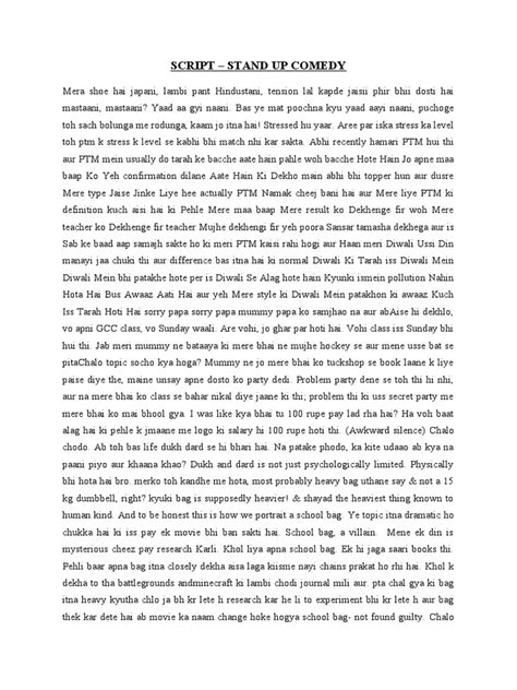 Image result for Stand Up Comedy Scripts