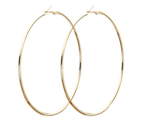 Buy SKN Jewellery Special Gold Plated Alloy Big Round Hoop Earrings for ...