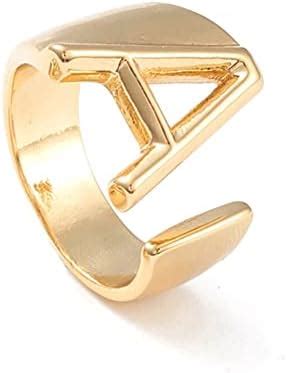 Via Mazzini Personalised Jewellery Gold Plated 'A' Letter Finger Ring ...