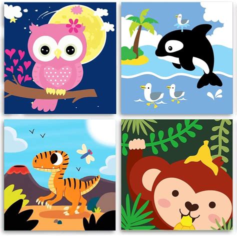 4 Pack DIY Paint by Numbers for Kids Ages 4-8 - India | Ubuy