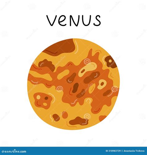 Venus Is The Second Planet Of The Solar System Vector Illustration ...