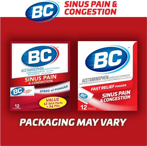 BC Powder Sinus Pain & Congestion Relief - 12 Dissolve Packs, 3 Pack Bundle | Buy Now with ...