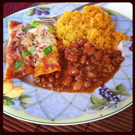 Enchiladas With Rice And Beans
