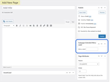 Image result for WordPress Sub Page