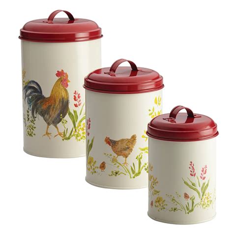 Paula Deen 46595 3 Piece Garden Rooster Pantry ware Food Storage ...