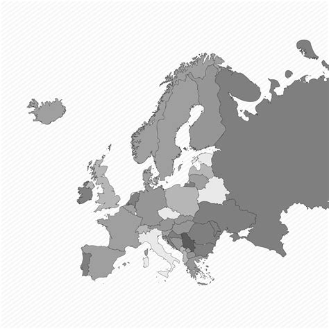 Map Of Europe Grey