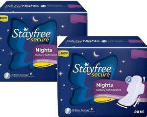 STAYFREE Secure Nights Cottony Soft XL - 20+20N Sanitary Pads Sanitary ...