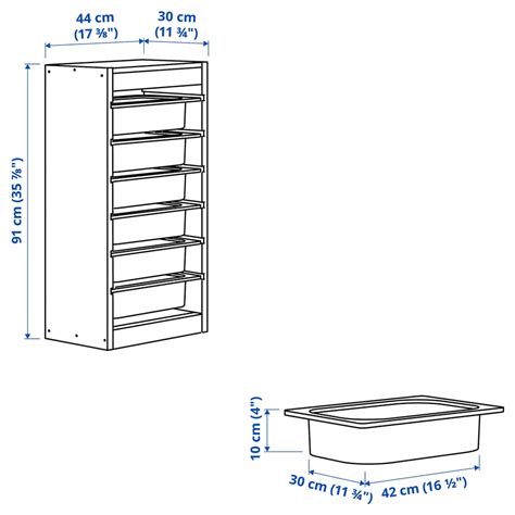 TROFAST storage combination with boxes, light white stained pine/white ...