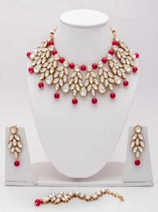 CATALYST Stone, Crystal Gold-plated Red Jewellery Set Price in India ...