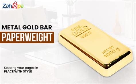 ZAHEPA Metal Gold Bar Paperweight for Office Table, Stylish Gifting ...