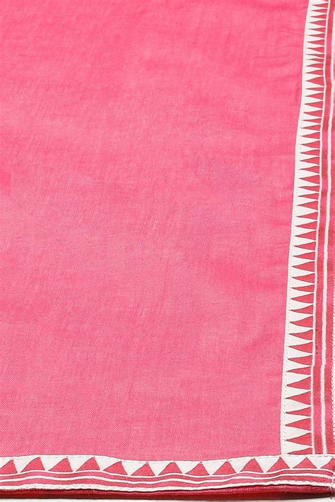 Off White Printed Cotton Straight Suit Set