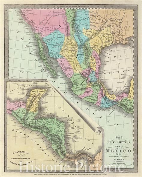 Historic Map : Burr Map of Mexico, 1832, Vintage Wall Art in 2025 ...