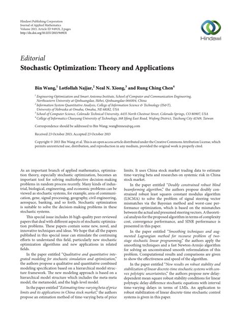 Image result for Stochastic Optimization Tutorial