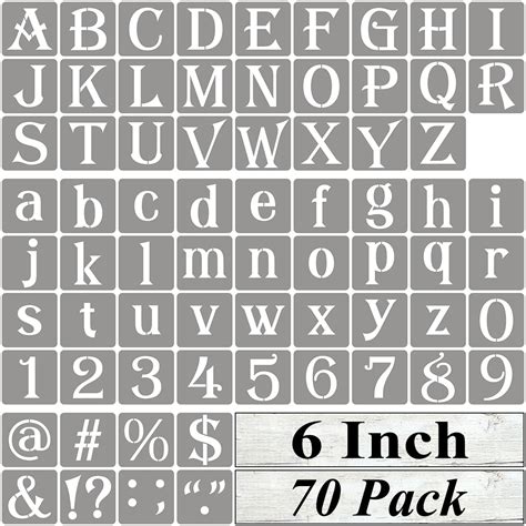 6 Inch Alphabet Letter Stencils for Painting - 70 Pack Letter and ...