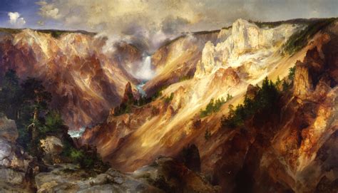Grand Canyon of the Yellowstone, 1893-1901 by Thomas Moran - oil on ...