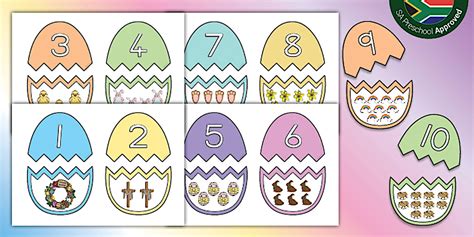 Preschool: Easter Numeracy Egg Hunt Number and Picture Match