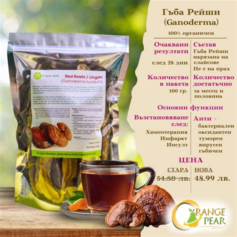 Чай от гъба Reishi Ganoderma lucidum, 100 гр - eMAG.bg