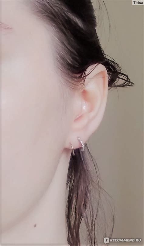 Серьги Aliexpress Женские с цирконом ANENJERY, из стерлингового серебра ...