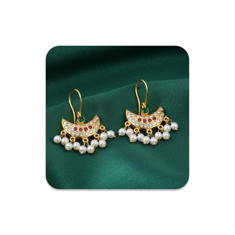 VAMA FASHIONS 18K Gold Plated Anti Tarnish Half Moon Design ...
