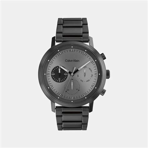 Calvin Klein Gauge Men Quartz Grey Dial Chronograph Stainless Steel ...