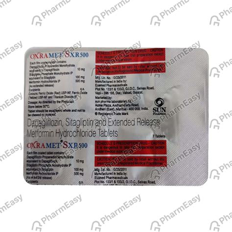 Oxramet S Xr 500mg Strip Of 7 Tablets: Uses, Side Effects, Price ...