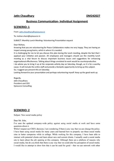 DM242027 Jatin chaudhary - Jatin Chaudhary DM Business Communication ...