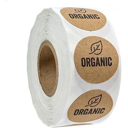 Organic Made Stickers / 1" Inch Round Natural Kraft Organic Stickers ...