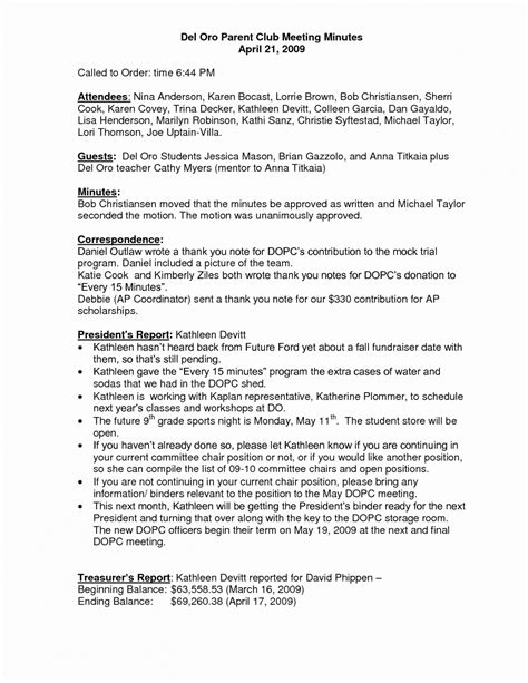 Sample 50 Booster Club Meeting Minutes Template Booster Club Agenda ...