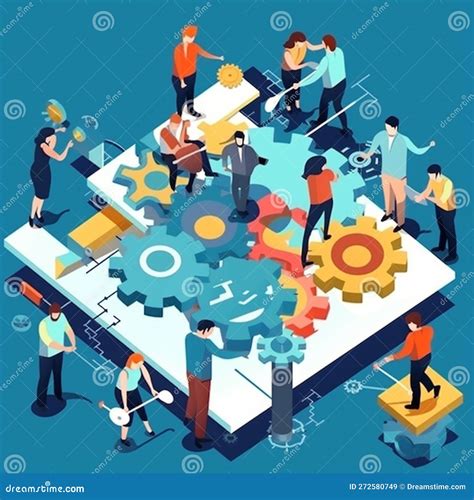 El Concepto De Trabajo En Equipo Exitoso Stock de ilustración - Ilustración de junto, grupo ...