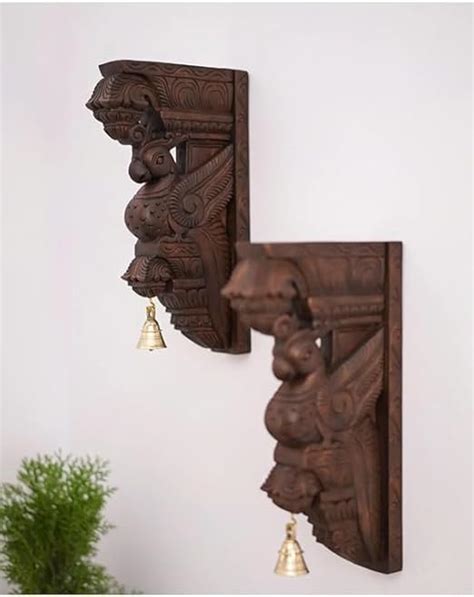 Timberdec Wooden Hand Carved Wall Bracket, Parrot Wall Bracket,Lamp ...
