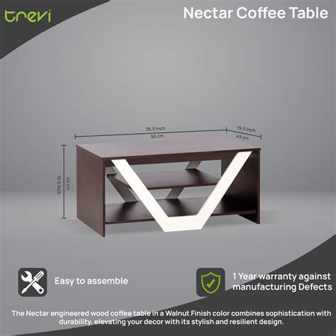 Nectar Coffee Table In Walnut & White Colour — TREVI FURNITURE