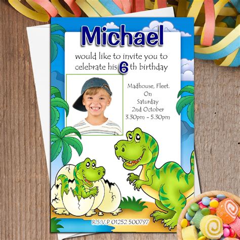 Dinosaur Birthday Invitation Cards Dinosaur Birthday Party Card Design