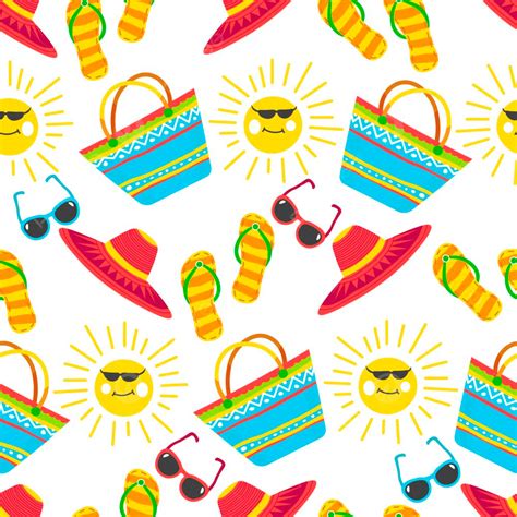 Holidays In Summer Vacation Holiday Background, Pattern, Handbag ...