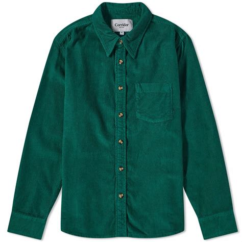 Corridor Men's Corduroy Shirt in Green Corridor