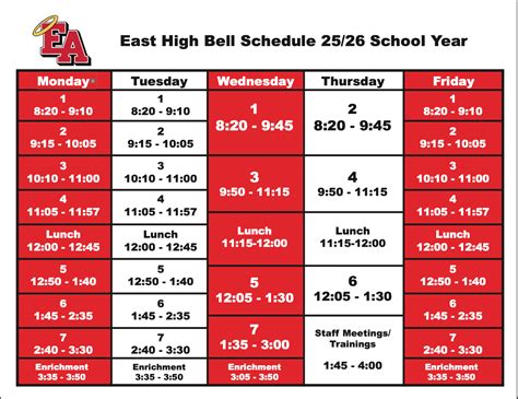 East High School » Bell Schedule