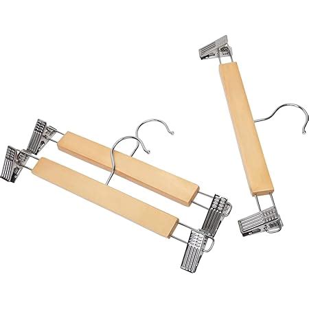 Kuber Industries Hanger|Steel Adjustable Clips|Wooden Natural Finish ...