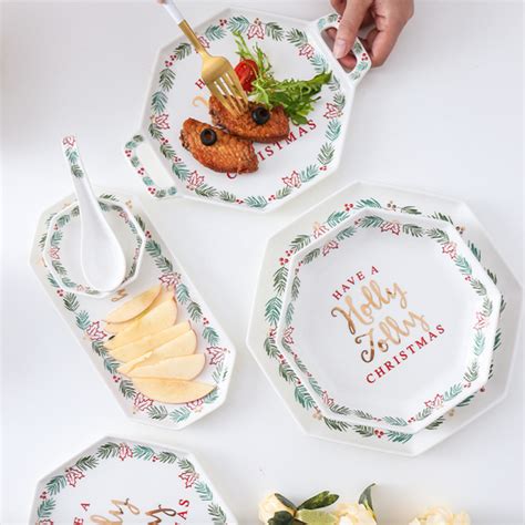 Ceramic Christmas Platter With Handle Online - Premium Platter | Nestasia